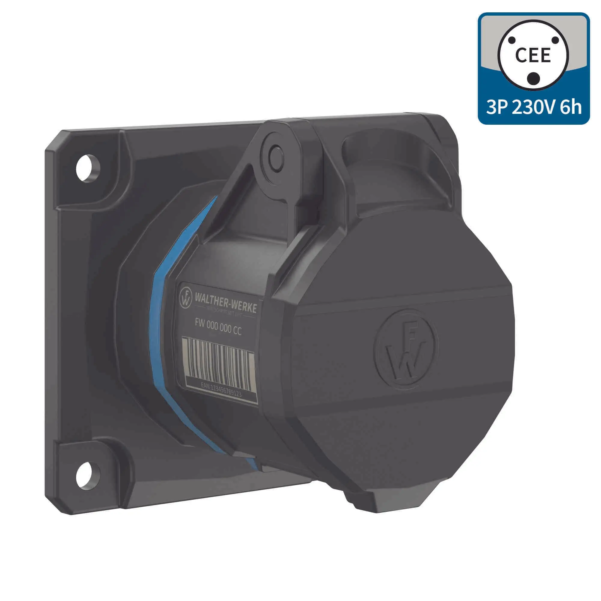 Produktfoto 1 von CEE NEO Anbaudose gerade 16A 3P 6h IP54 mit Schraubanschluss