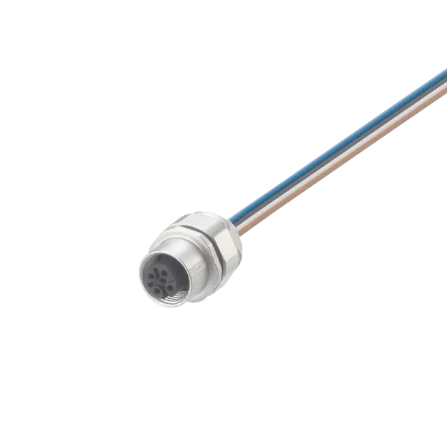 Produktfoto 1 von Einbaubuchse <125VAC 0,5m PVC Gehäuse Zinkdruckguss vernickelt IP68