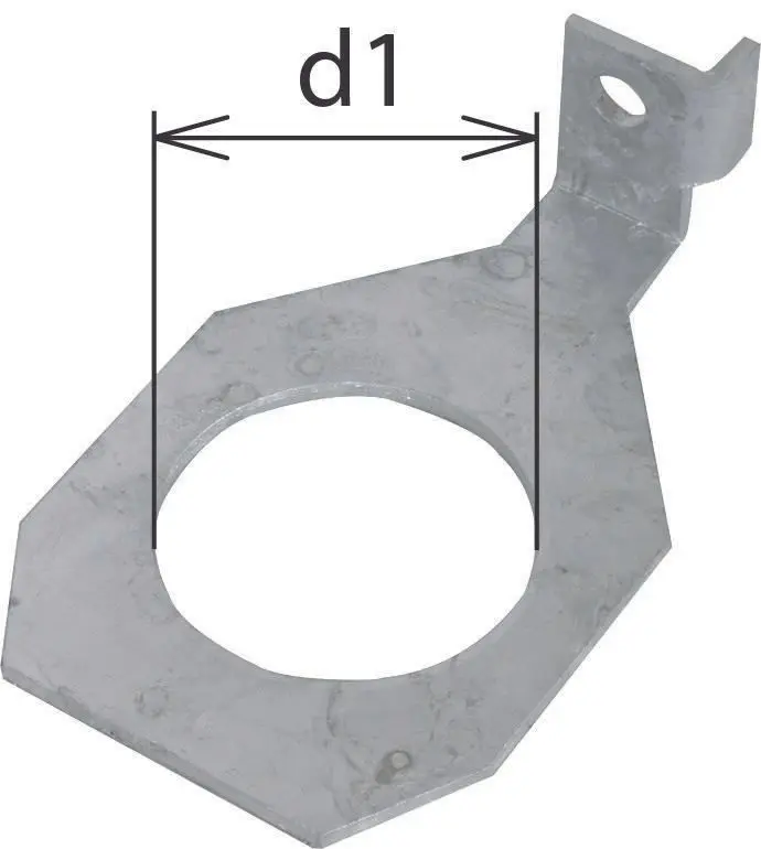 Produktfoto 1 von Anschlussbügel IF1 abgewinkelt Bohrdurchmesser d1 62 mm