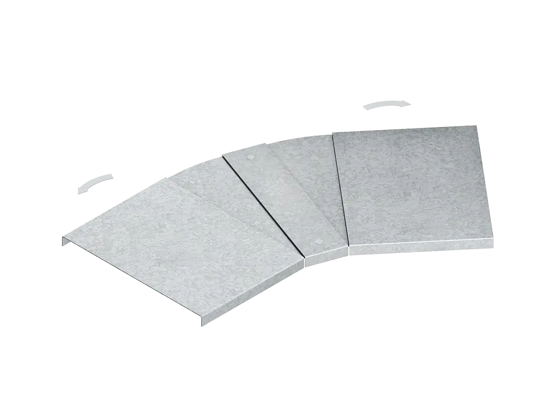 Deckel für winkelverstell. Formstück 0-90° Breite 402 mm bandverzinkt