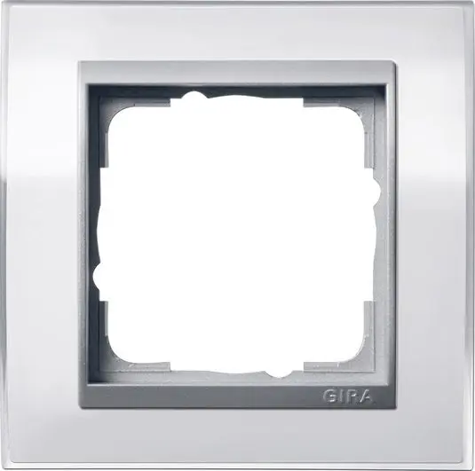 Produktfoto 1 von Abdeckrahmen 1fach f.Farbe alu Event Klar weiß