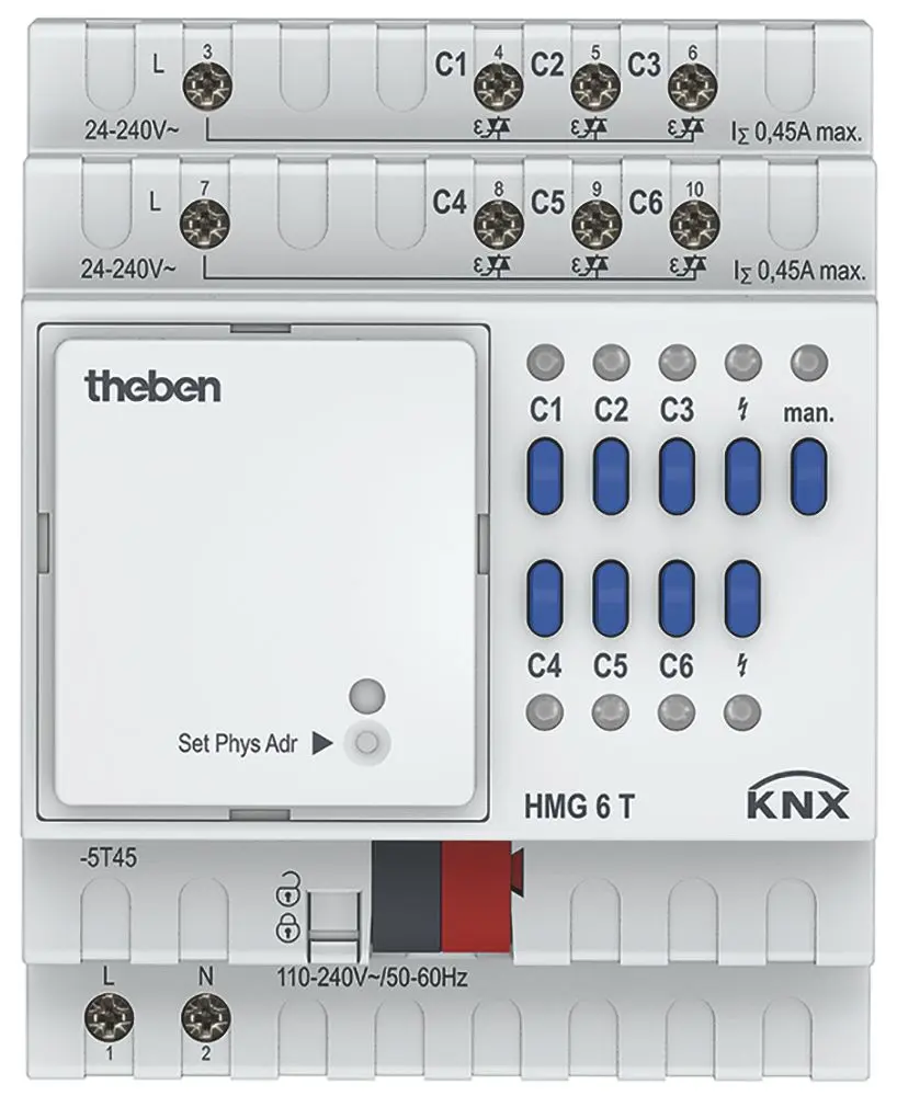 Produktfoto 1 von 6-fach KNX-Heizungsaktor, KNX TP, Data Secure, Grundgerät MIX2