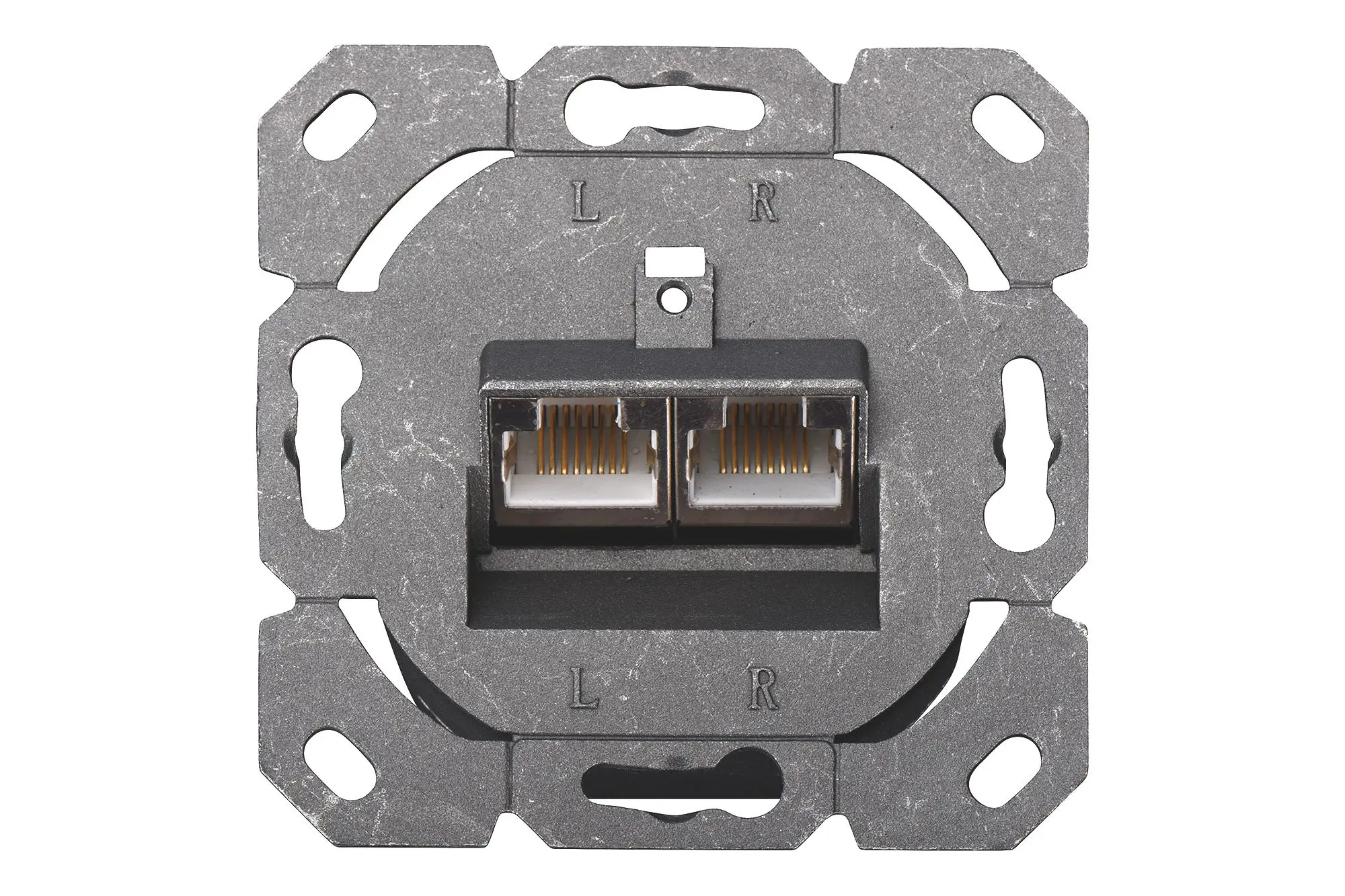 Produktfoto 1 von CAT 6 Modulare Anschlussdose geschirmt 2x RJ45 LSA reinweiß UP