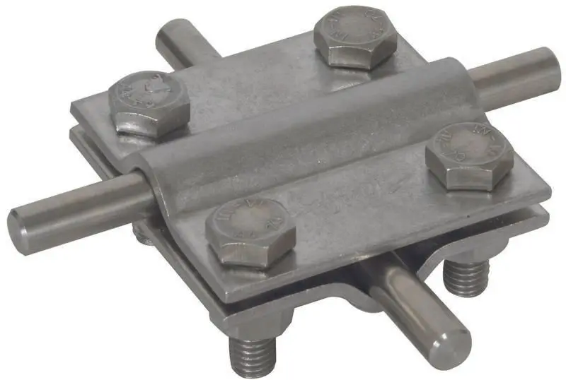 Produktfoto 1 von Kreuzstück NIRO (V4A) f. 2x Rd 8-10mm Abm. 60x60mm o. Zwischenplatte