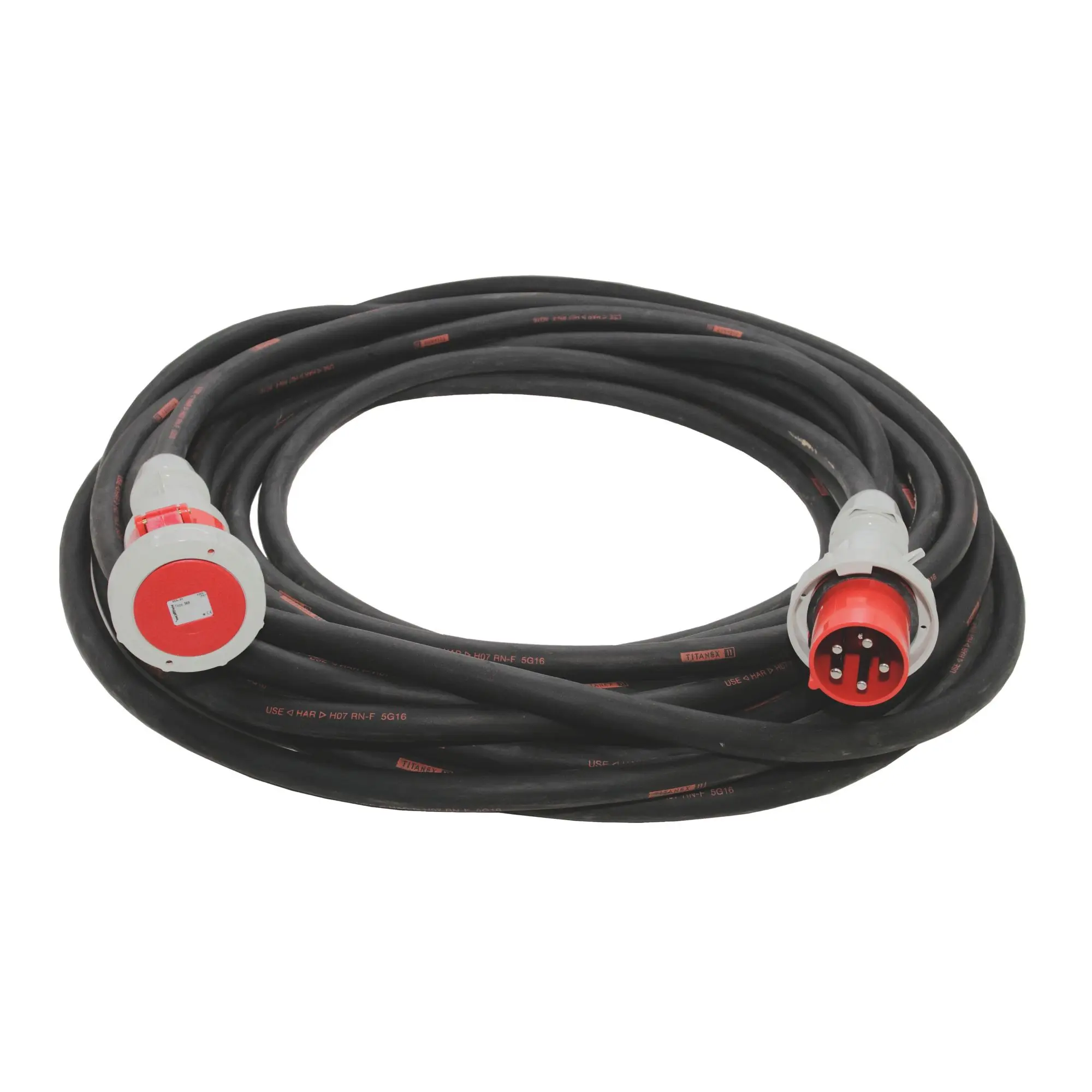 Produktfoto 1 von CEE-Leitung Stecker u Kupplung 63A 5P 400V 6h IP67 25m H07RN-F 5G16
