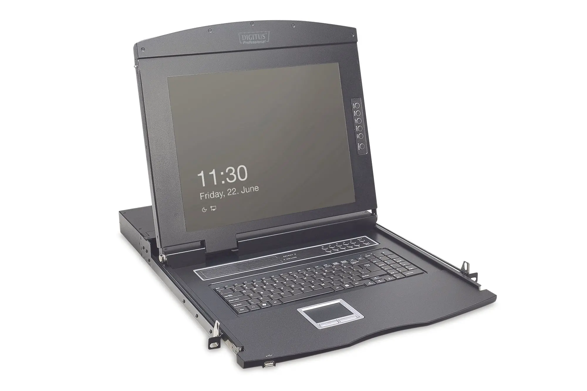 Produktfoto 1 von Modulare Konsole mit 17" TFT (43,2cm) 1-Port KVM u. Touchpad deutsche Tastatur