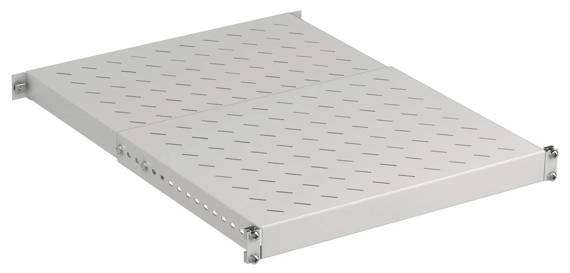 Produktfoto 1 von 19" 1HE Schwerlast Fachboden tiefenver- stellbar 150kg Schranktiefe 800..1000