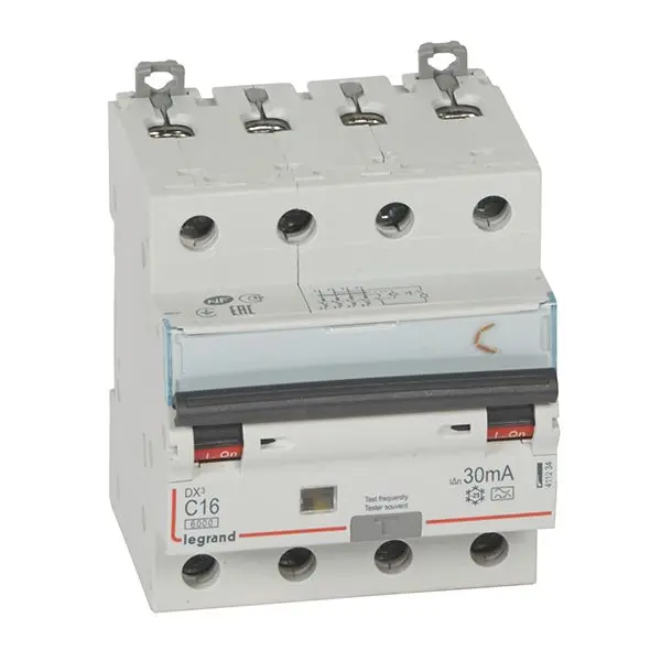 DX3 FI/LS-Schalter C-Char. 16A, 4-polig, 6kA, 30mA, Typ A, 400VAC, 4TE