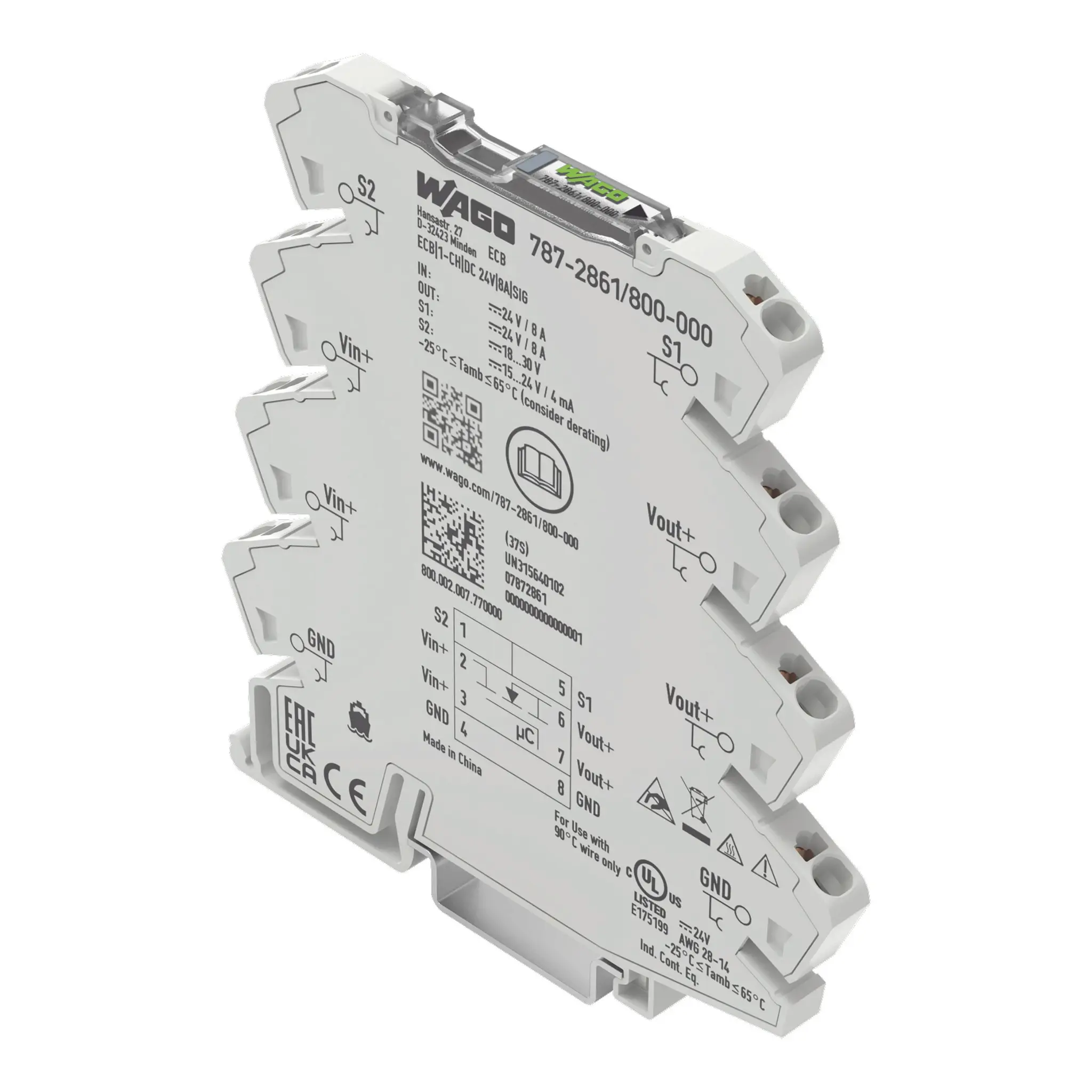 Produktfoto 1 von Elektronischer Schutzschalter,1-kanalig, Eingangsspannung DC 24 V