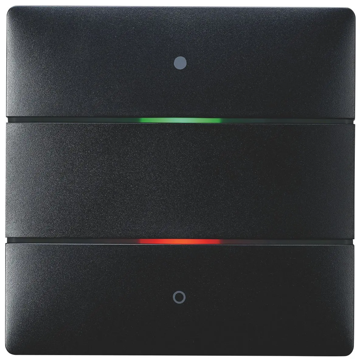 Produktfoto 1 von KNX-Tastsensor, 2 Tasten, 2 LEDs Integrierter Temperatursensor, schwarz