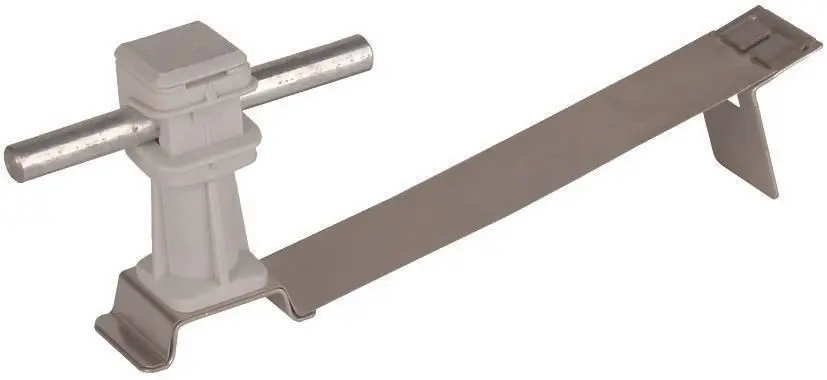 Produktfoto 1 von Dachleitungshalter FLEXIsnap NIRO/K-grau H 36mm Rd 8mm m. Strebe f. Ziegelfalze