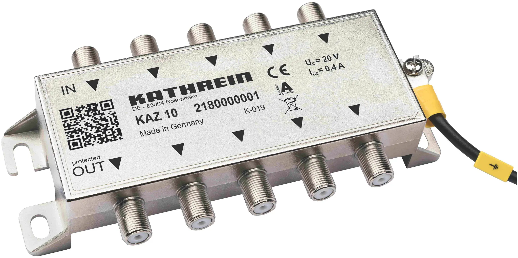 Produktfoto 1 von 5fach Überspannungsschutz 47-2400MHz F-Anschlüsse Fernspeisung < 20VDC/0,4A