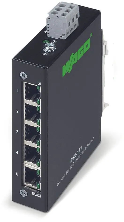Produktfoto 1 von Industrial-ECO-Switch,5 Ports 100Base- TX,schwarz