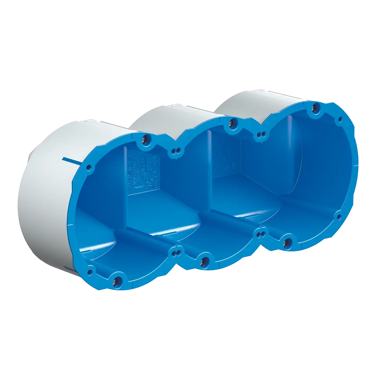 Produktfoto 1 von Quickbox Maxi Schallschutzdose 3x1 Ø83mm, 205x83x73.5mm