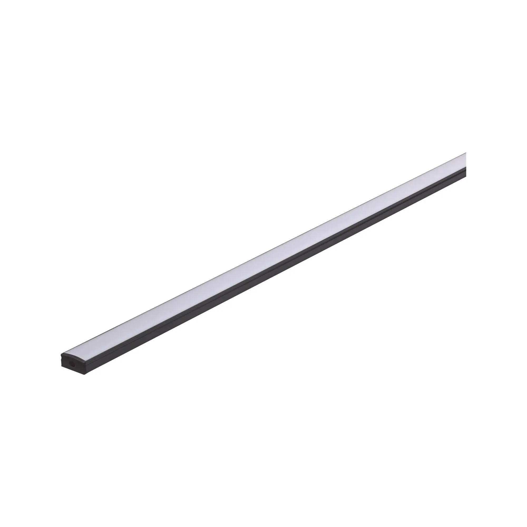 Produktfoto 1 von Base Profil mit weißem Diffusor 2m schwarz eloxiert/weiß Alu/Kunststoff