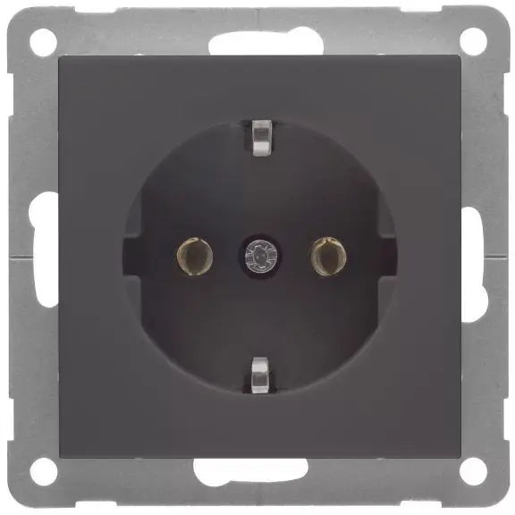 Produktfoto 1 von Badora Steckdose SCHUKO reinweiß matt schwarz