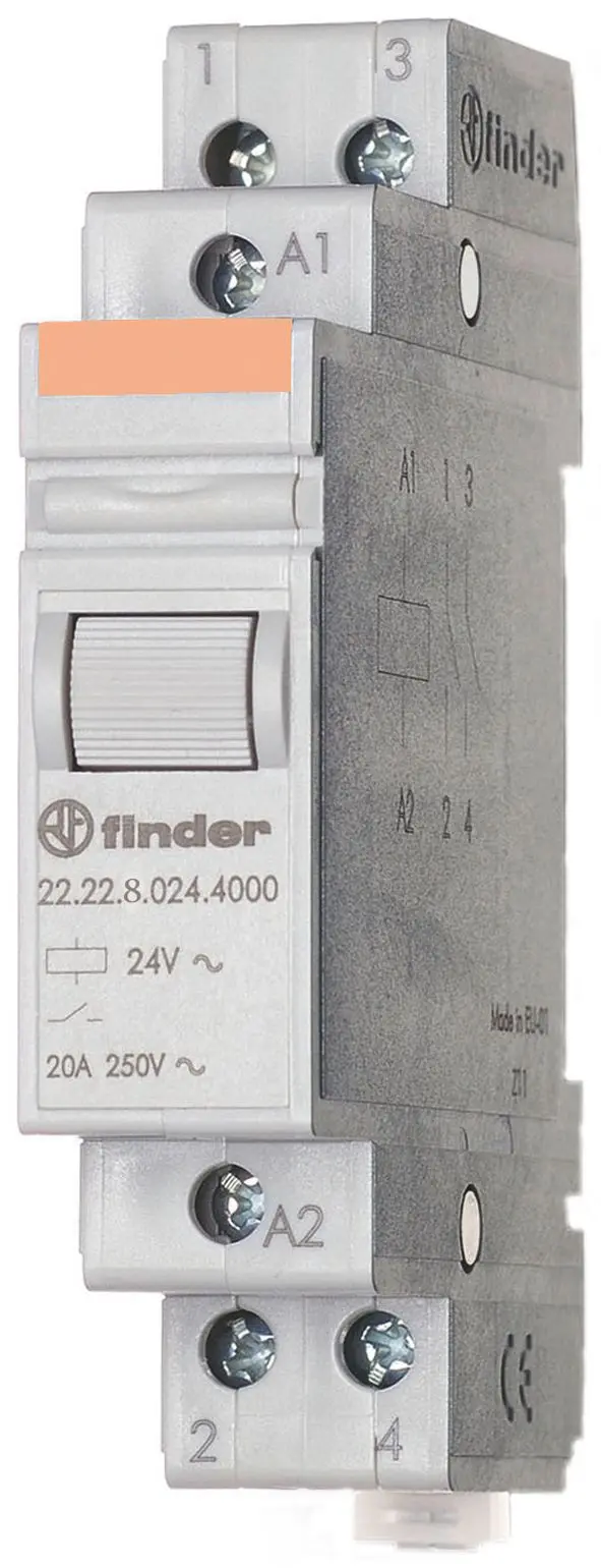 Produktfoto 1 von Installationsrelais für Reiheneinbau 2S 20A Prüftaste für 24VAC