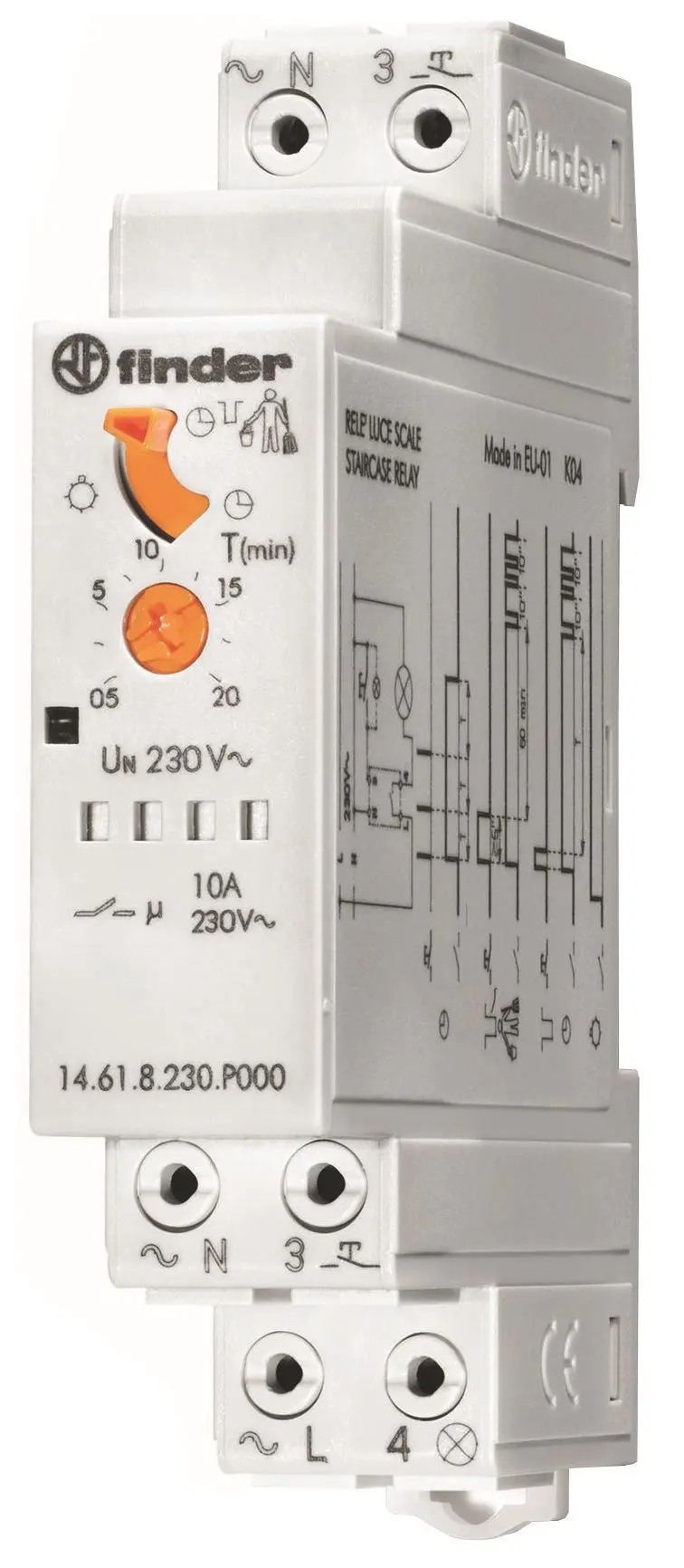 Produktfoto 1 von Treppenhaus Lichtautomat m. Push In Klemmen 1S 10 A 230 V/AC