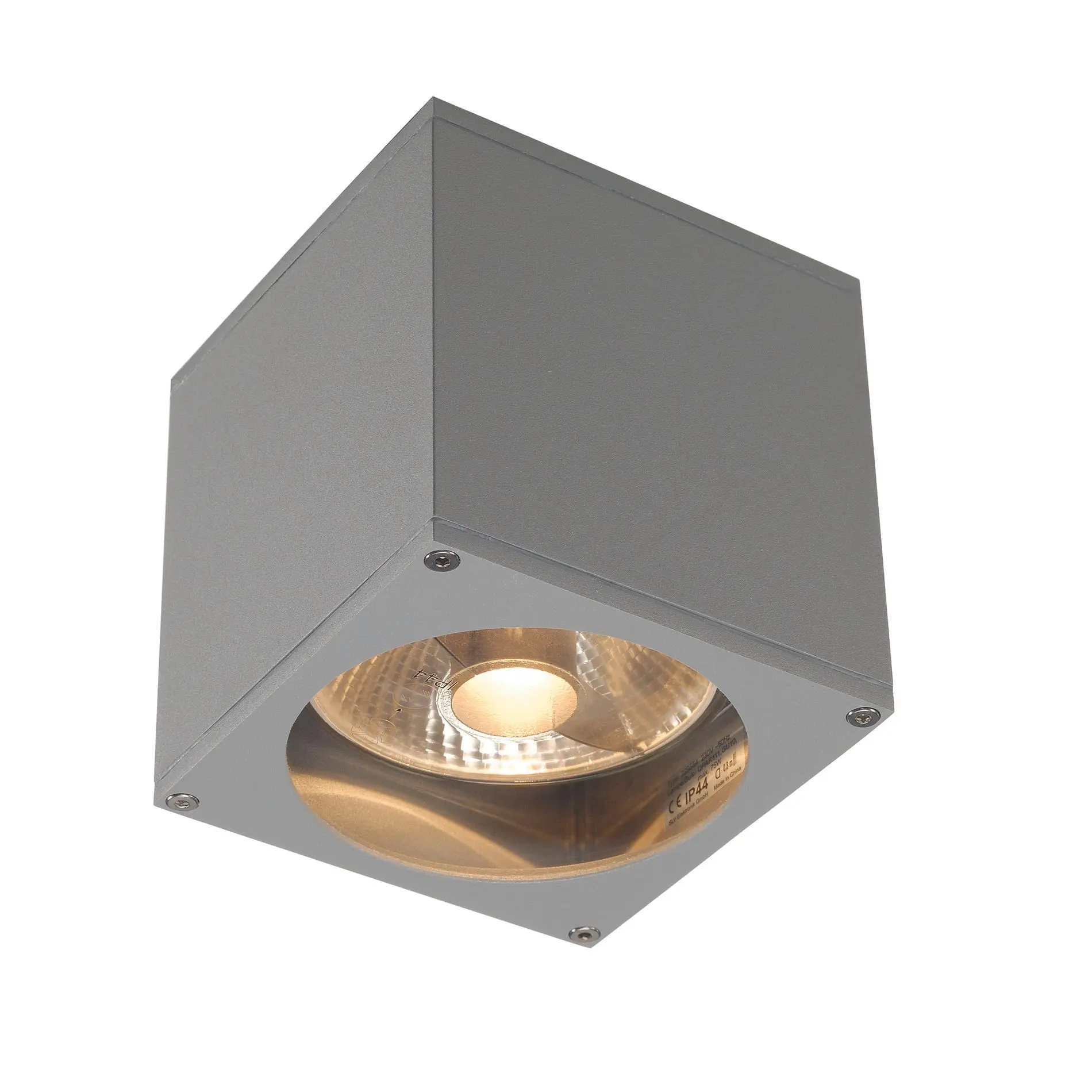 Produktfoto 1 von BIG THEO WALL OUT Wandleuchte eckig silbergrau ES111 max.75W