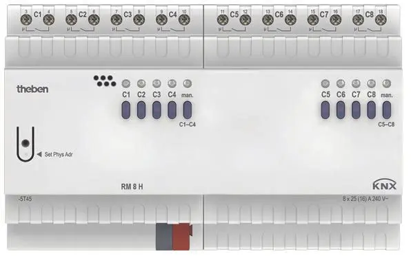 Produktfoto 1 von 8-fach Schaltaktor 25 A C-Last 200 µF, KNX TP, Data Secure