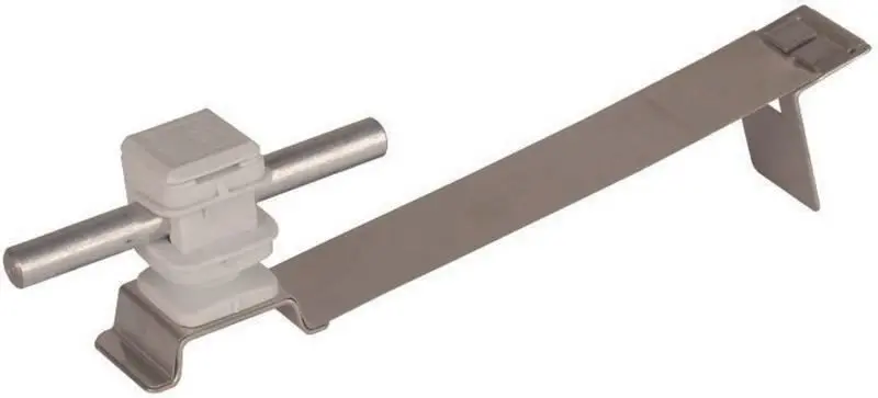Produktfoto 1 von Dachleitungshalter FLEXIsnap NIRO/K-grau H 16mm Rd 8mm m. Strebe f. Ziegelfalze
