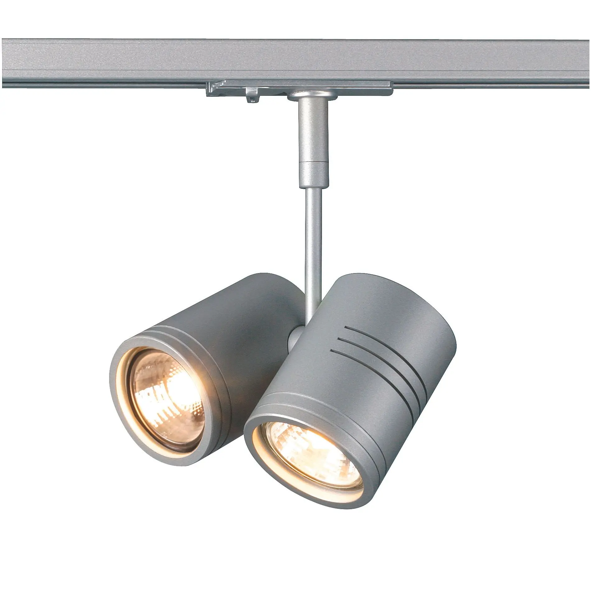 Produktfoto 1 von BIMA II Leuchtenkopf silbergrau 2xGU10 max.50W m.1Ph.Adapter