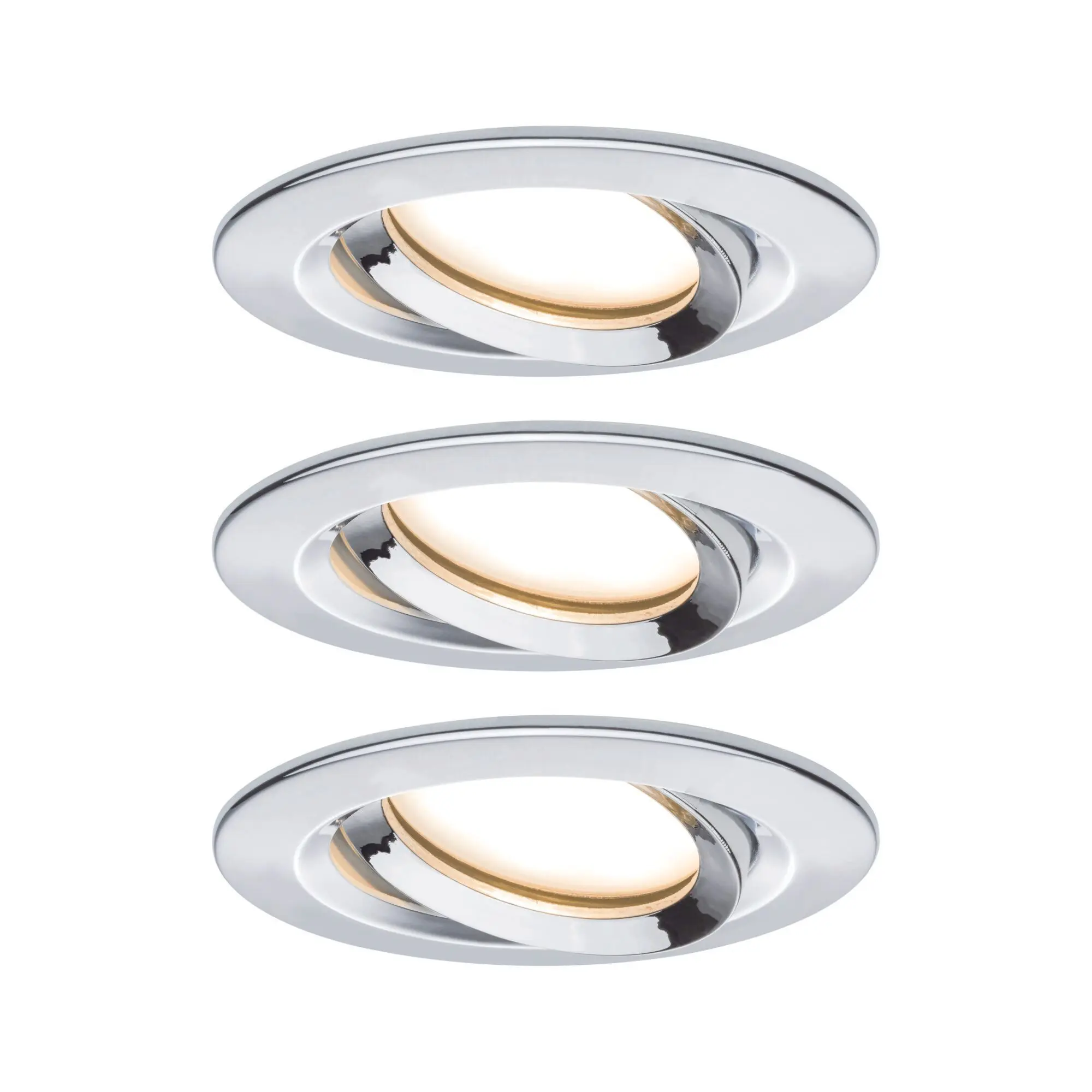 Produktfoto 1 von EBL Set Nova Plus Coin dim IP65 rd schwLED 3x6,8W 633lm 2700K Chrom/Alu