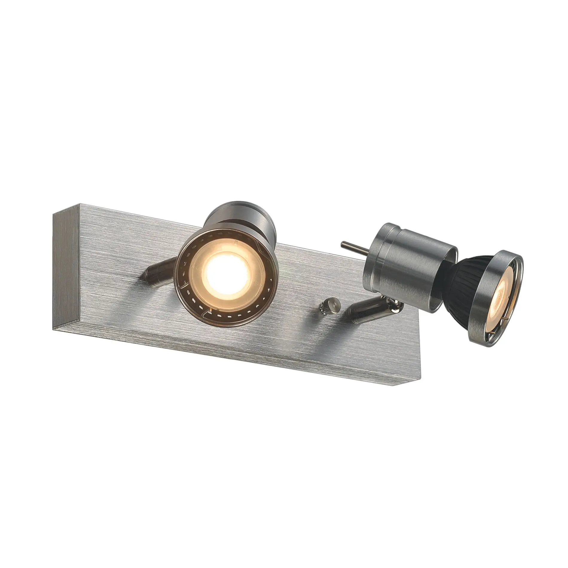 Produktfoto 1 von ASTO II Wand- u.Deckenleuchte alu brushed 2xGU10 Spot max.75W