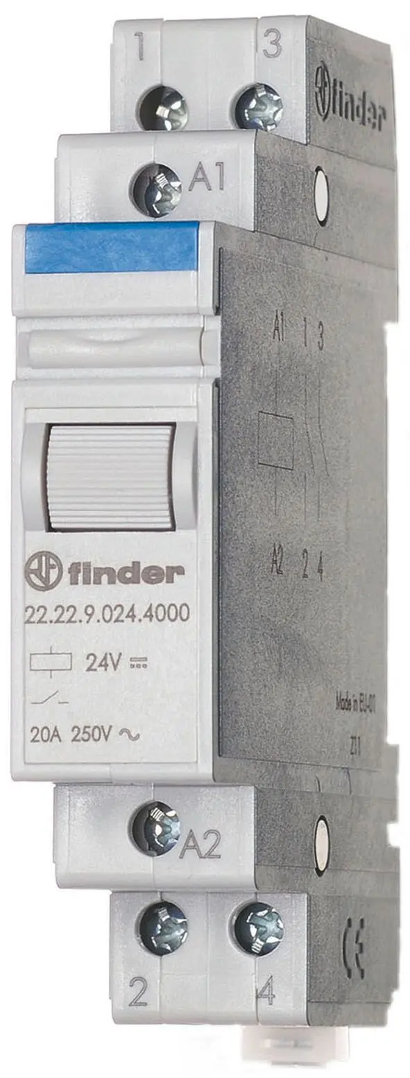 Produktfoto 1 von Installationsrelais für Reiheneinbau 2S 20A Prüftaste für 24VDC