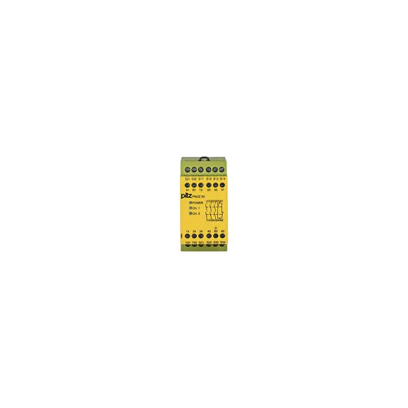 Produktfoto 1 von PNOZ X3 115VAC 24VDC 3n/o 1n/c 1so Sicherheitsschaltgerät