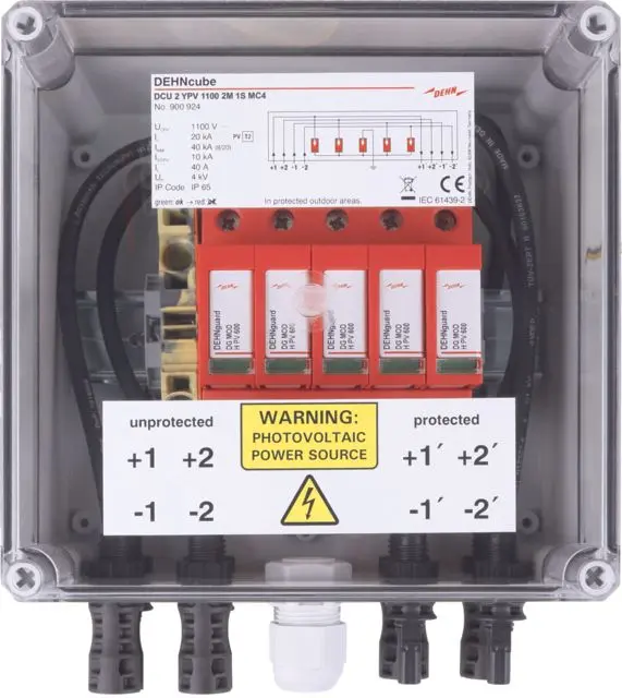 Produktfoto 1 von GAK Typ 2 im Gehäuse IP65 für PV-Anlagen 2MPPT mit je 1 String bis 1100V DC
