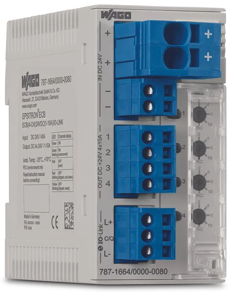 Produktfoto 1 von Elektronischer Schutzschalter,4-kanalig, Eingangsspannung DC 24 V