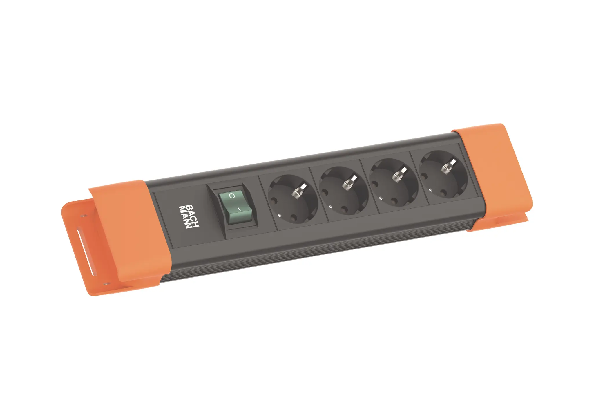 Produktfoto 1 von CONNECTUS 4xCEE7/3 1xSchalter 2,0m CEE7/7 Schwarz/Orange