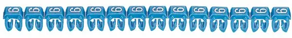Produktfoto 1 von Kennzeichnungssystem CAB 3,f. 0,15 bis 0,5mm²,Ziffer:6 Blau