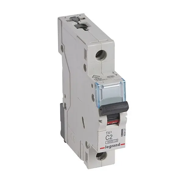 Produktfoto 1 von TX3 Leitungsschutzschalter C-Char., 2A, 1-polig, 6kA, 230/400VAC, 1TE