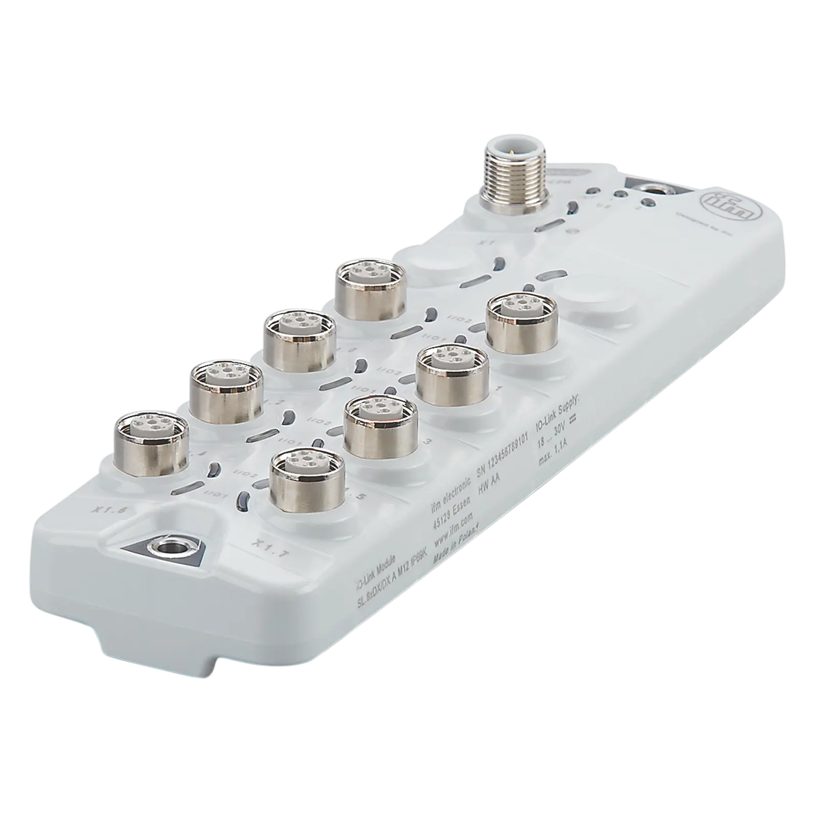 Produktfoto 1 von IO-Link-Eingangs-/Ausgangsmodul 26x59,3x208mm DE:16 DA:16 IP65/67/69K