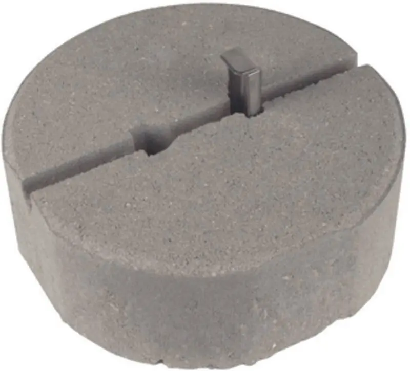 Produktfoto 1 von Betonsockel C45/55 8,5kg m. Keiltechnik D 240mm H 90mm Fangstangen D10/16mm-SET-