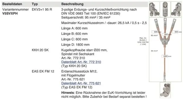 Produktfoto 1 von Dreipolige Erdungs und Kurzschließvorrichtung