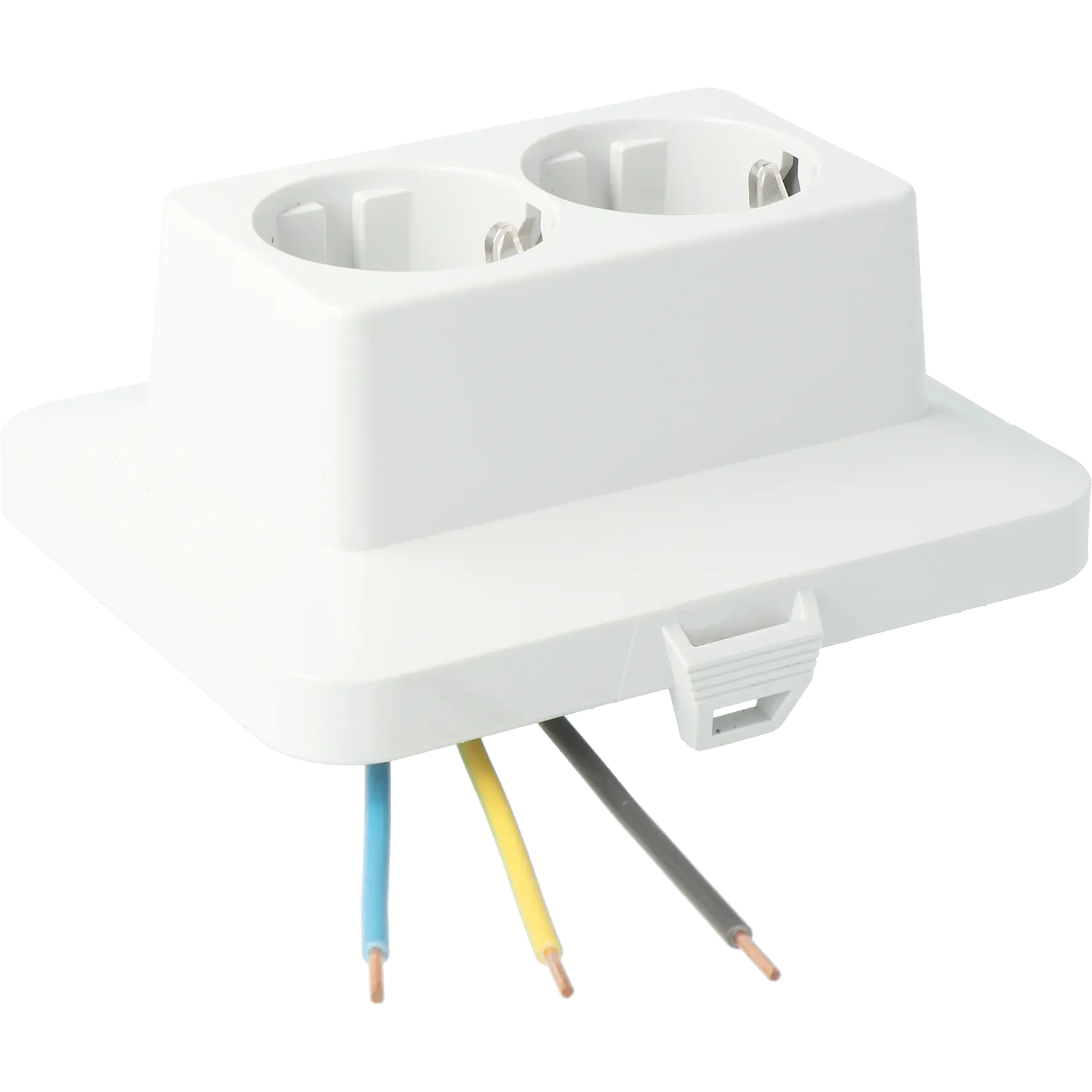Produktfoto 1 von Steckbar Frontteil AK2, 2x Schuko, grau,, in:3pol H07V-U