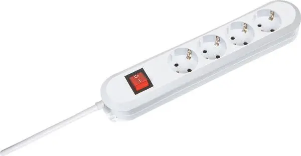 Produktfoto 1 von SteckdosenleisteSmart 4xSCHUKO weiß 1 Schalter 1