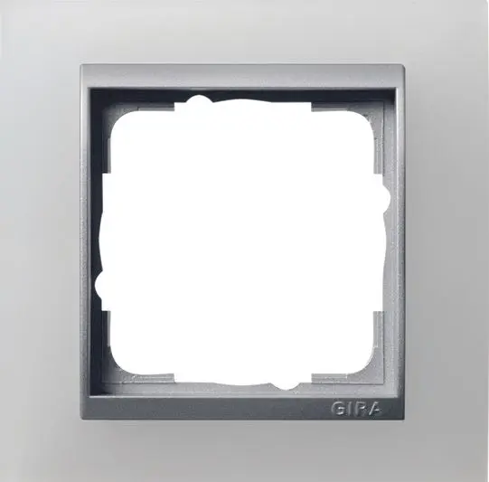 Produktfoto 1 von Abdeckrahmen 1fach f.Farbe alu Event Opak weiß