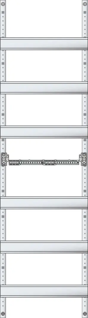 Produktfoto 1 von ESPRO-Verteilerfeld für Flachverteiler 1x6-reihig mit N+PE Steckklemmen