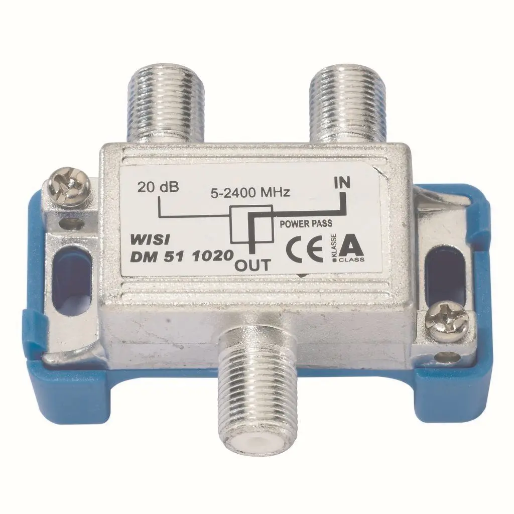 Produktfoto 1 von Abzweiger 1-f 20dB 5..2400MHz Kl A DC- Bypass Diodenentk.kompat.m.Einkabelsyst
