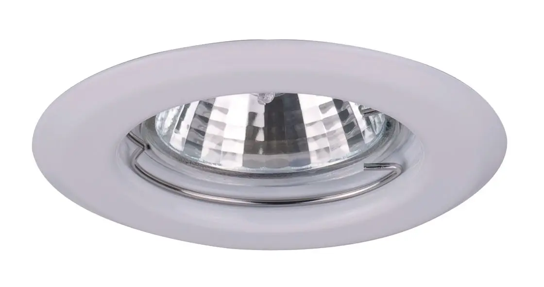 Produktfoto 1 von NV-Einbaustrahler 50W GX5,3, Eisen, starr, weiß, mit Sprengring