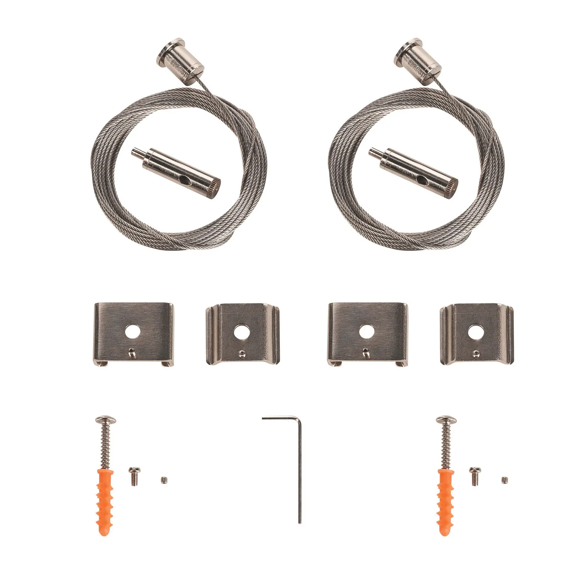 Produktfoto 1 von Drahtseilabhängung für EUTRAC®, S-TRACK und 1 Phasen- Schienen, 5m, zweier Set
