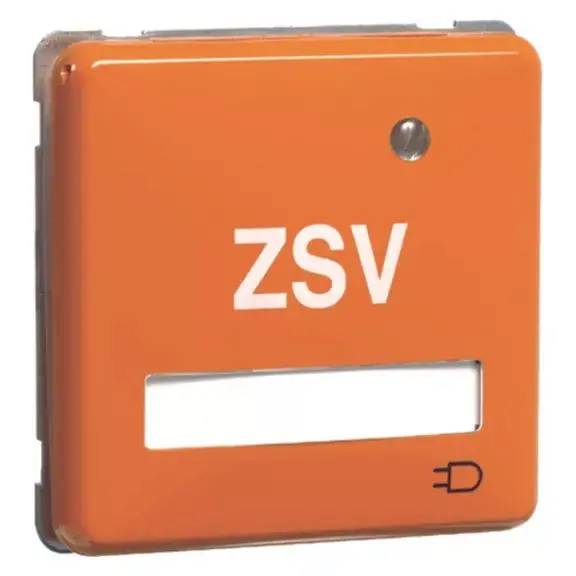 Produktfoto 1 von Steckdose SCHUKO, orange ZSV Beschriftungsfeld, Klappdeckel, LED