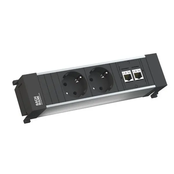 Produktfoto 1 von POWER FRAME 2xSchuko 2xCat5e kurz