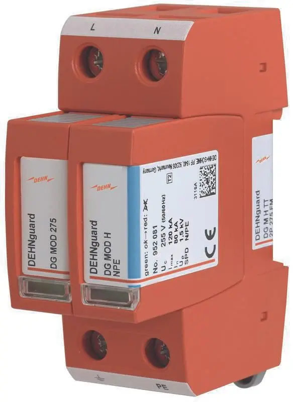 Produktfoto 1 von Überspannungsableiter Typ 2 DEHNguard M H für einphasige TT- und TN-Systeme