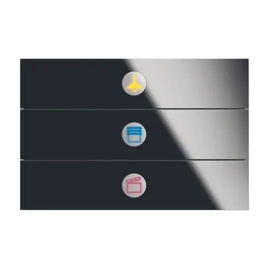 Produktfoto 1 von Bedienelement 3-fach UP Glas schwarz