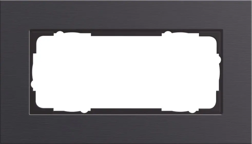 Produktfoto 1 von Abdeckrahmen 2fach o.Mittelsteg Esprit aluminium schwarz